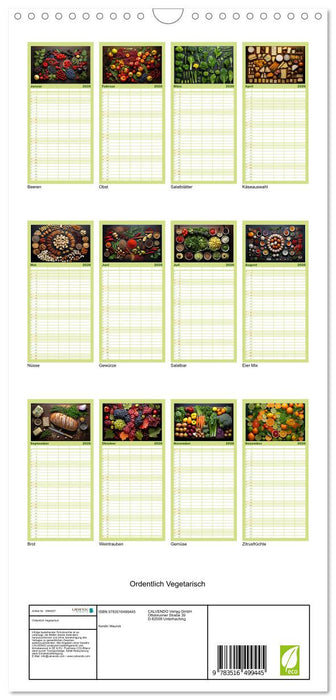 Ordentlich Vegetarisch (CALVENDO Familienplaner 2026)