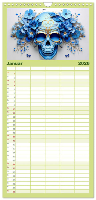 Skull Flower - Totenkopf ART (CALVENDO Familienplaner 2026)