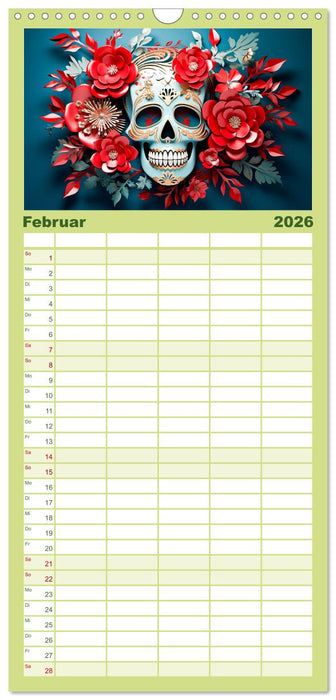 Skull Flower - Totenkopf ART (CALVENDO Familienplaner 2026)