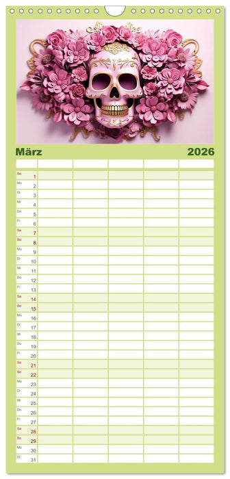 Skull Flower - Totenkopf ART (CALVENDO Familienplaner 2026)