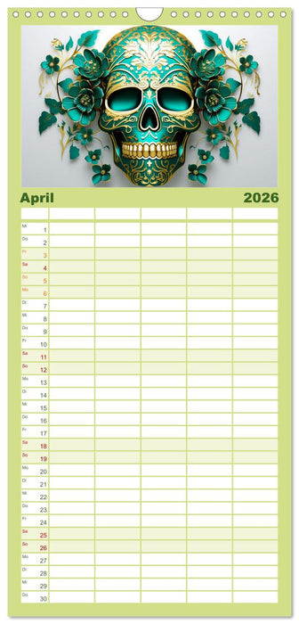 Skull Flower - Totenkopf ART (CALVENDO Familienplaner 2026)