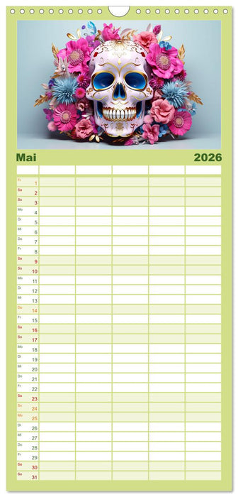 Skull Flower - Totenkopf ART (CALVENDO Familienplaner 2026)
