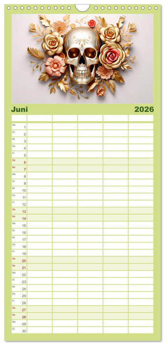 Skull Flower - Totenkopf ART (CALVENDO Familienplaner 2026)