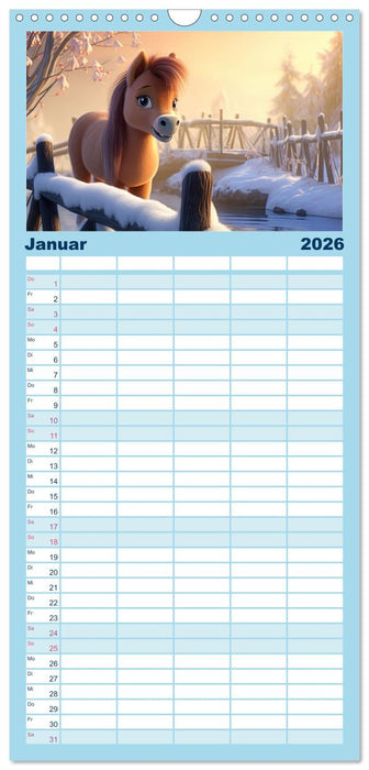 Niedliche Ponys (CALVENDO Familienplaner 2026)