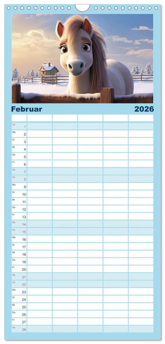 Niedliche Ponys (CALVENDO Familienplaner 2026)