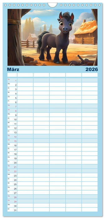 Niedliche Ponys (CALVENDO Familienplaner 2026)