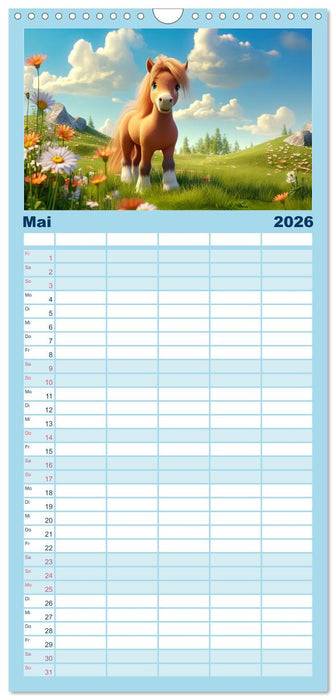 Niedliche Ponys (CALVENDO Familienplaner 2026)