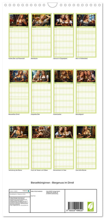 Bierzeltköniginnen - Biergenuss im Dirndl (CALVENDO Familienplaner 2026)