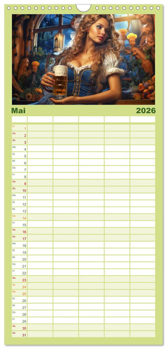 Bierzeltköniginnen - Biergenuss im Dirndl (CALVENDO Familienplaner 2026)