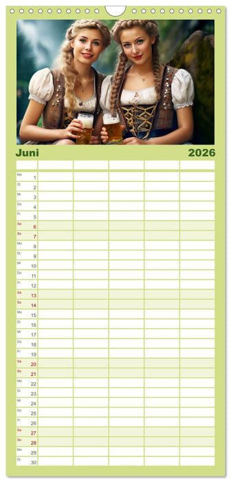 Bierzeltköniginnen - Biergenuss im Dirndl (CALVENDO Familienplaner 2026)