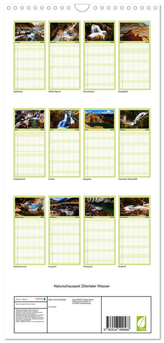 Naturschauspiel Zillertaler Wasser (CALVENDO Familienplaner 2026)