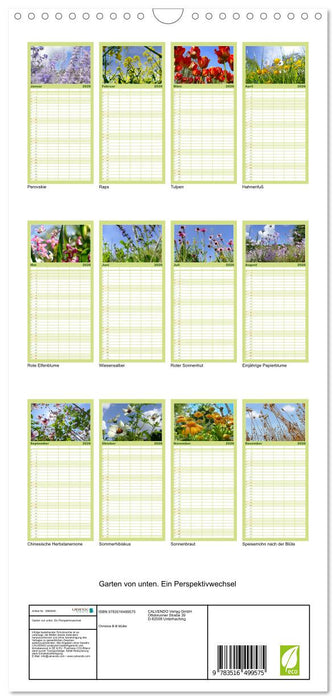 Garten von unten. Ein Perspektivwechsel (CALVENDO Familienplaner 2026)