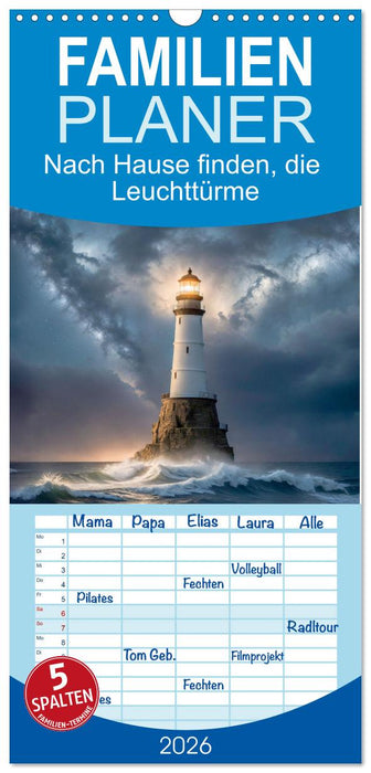 Nach Hause finden, die Leuchttürme (CALVENDO Familienplaner 2026)