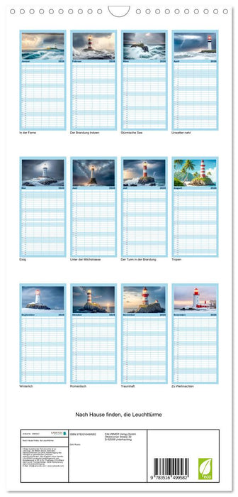 Nach Hause finden, die Leuchttürme (CALVENDO Familienplaner 2026)