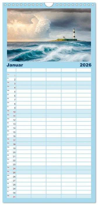 Nach Hause finden, die Leuchttürme (CALVENDO Familienplaner 2026)