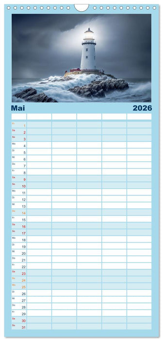 Nach Hause finden, die Leuchttürme (CALVENDO Familienplaner 2026)