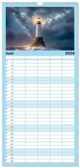 Nach Hause finden, die Leuchttürme (CALVENDO Familienplaner 2026)