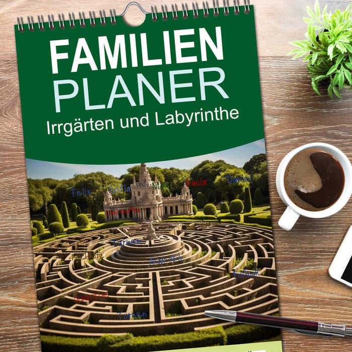 Irrgärten und Labyrinthe (CALVENDO Familienplaner 2026)