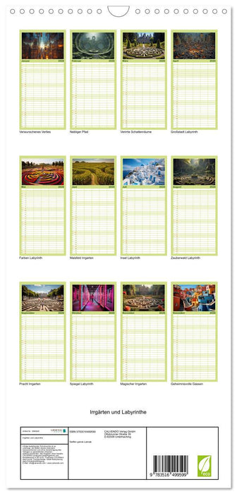 Irrgärten und Labyrinthe (CALVENDO Familienplaner 2026)