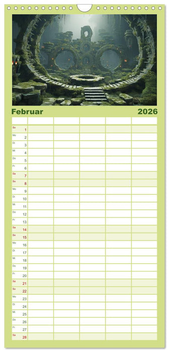 Irrgärten und Labyrinthe (CALVENDO Familienplaner 2026)