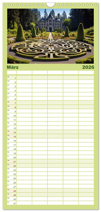 Irrgärten und Labyrinthe (CALVENDO Familienplaner 2026)