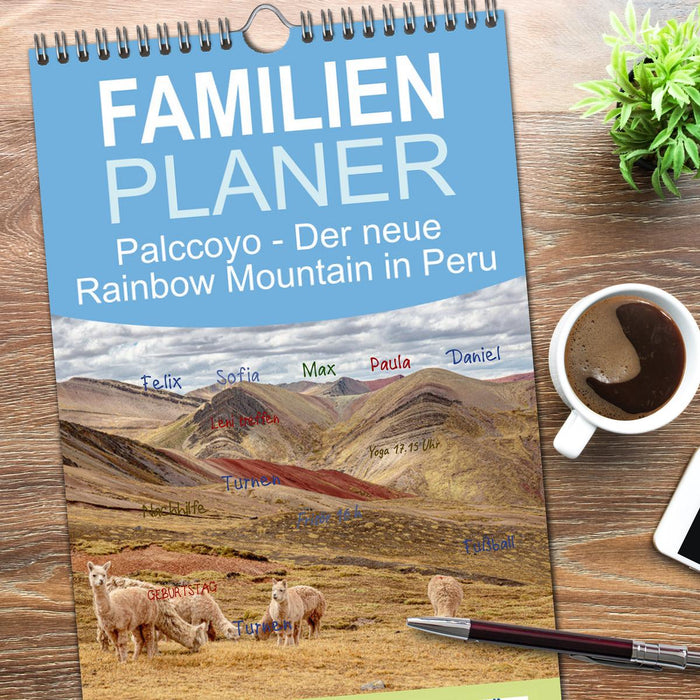 Palccoyo - Der neue Rainbow Mountain in Peru (CALVENDO Familienplaner 2026)