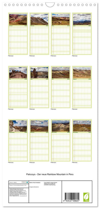 Palccoyo - Der neue Rainbow Mountain in Peru (CALVENDO Familienplaner 2026)