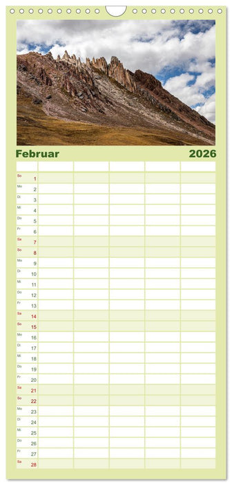 Palccoyo - Der neue Rainbow Mountain in Peru (CALVENDO Familienplaner 2026)