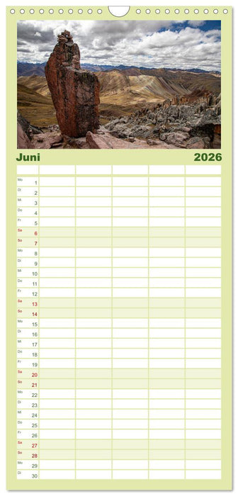 Palccoyo - Der neue Rainbow Mountain in Peru (CALVENDO Familienplaner 2026)