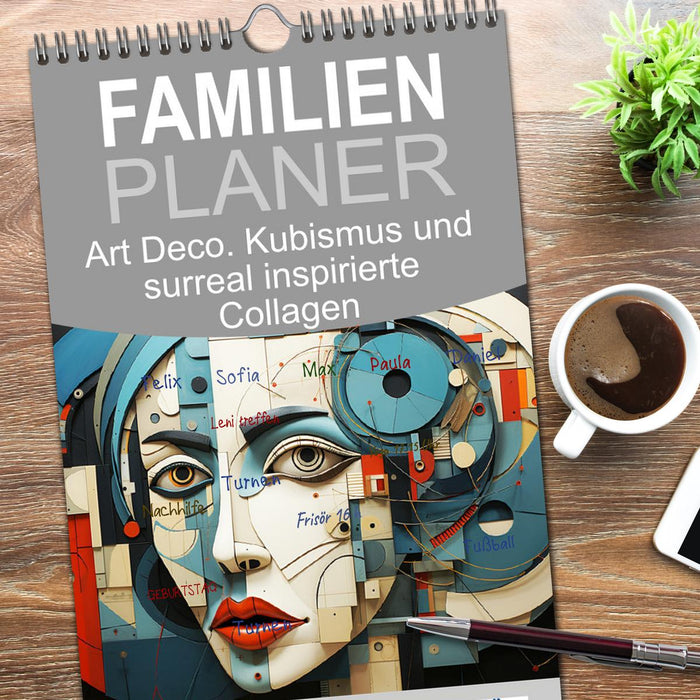 Art Deco. Kubismus und surreal inspirierte Collagen (CALVENDO Familienplaner 2026)