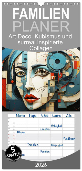 Art Deco. Kubismus und surreal inspirierte Collagen (CALVENDO Familienplaner 2026)