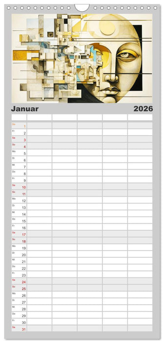 Art Deco. Kubismus und surreal inspirierte Collagen (CALVENDO Familienplaner 2026)