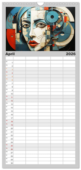 Art Deco. Kubismus und surreal inspirierte Collagen (CALVENDO Familienplaner 2026)