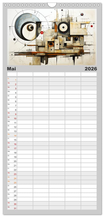 Art Deco. Kubismus und surreal inspirierte Collagen (CALVENDO Familienplaner 2026)