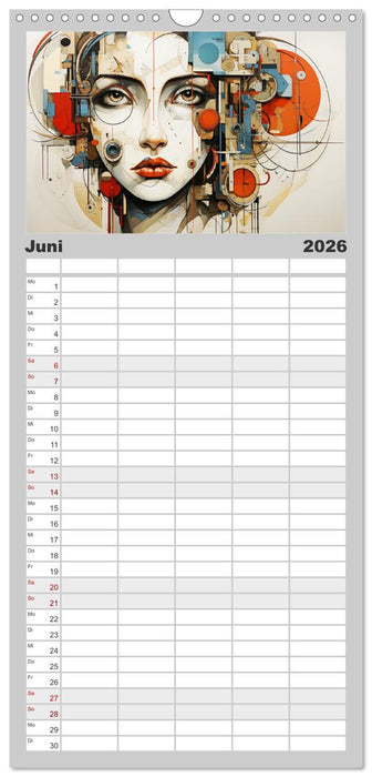 Art Deco. Kubismus und surreal inspirierte Collagen (CALVENDO Familienplaner 2026)