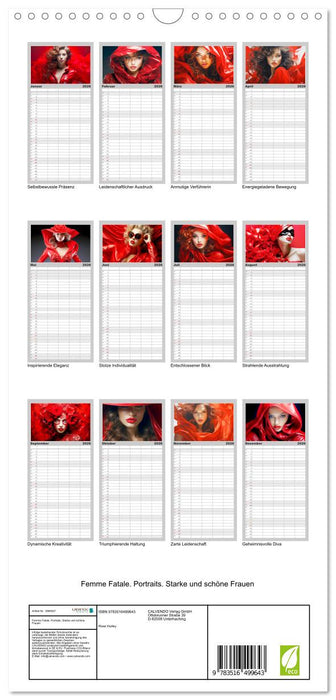 Femme Fatale. Portraits. Starke und schöne Frauen (CALVENDO Familienplaner 2026)