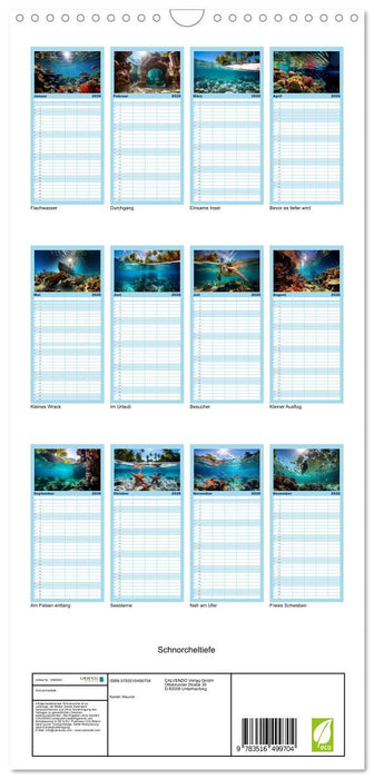 Schnorcheltiefe (CALVENDO Familienplaner 2026)