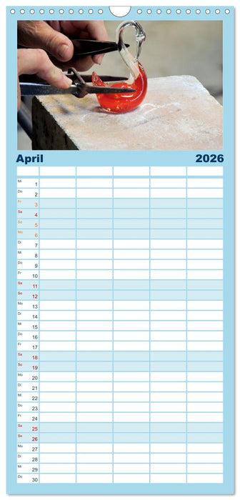 Glasblasen filigranes Handwerk (CALVENDO Familienplaner 2026)