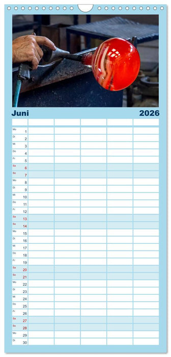 Glasblasen filigranes Handwerk (CALVENDO Familienplaner 2026)