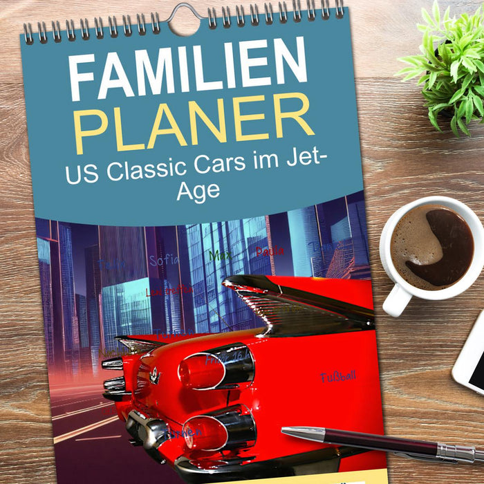 US Classic Cars im Jet-Age (CALVENDO Familienplaner 2026)