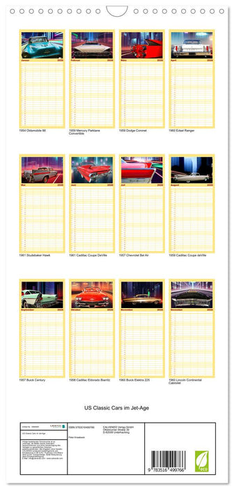 US Classic Cars im Jet-Age (CALVENDO Familienplaner 2026)