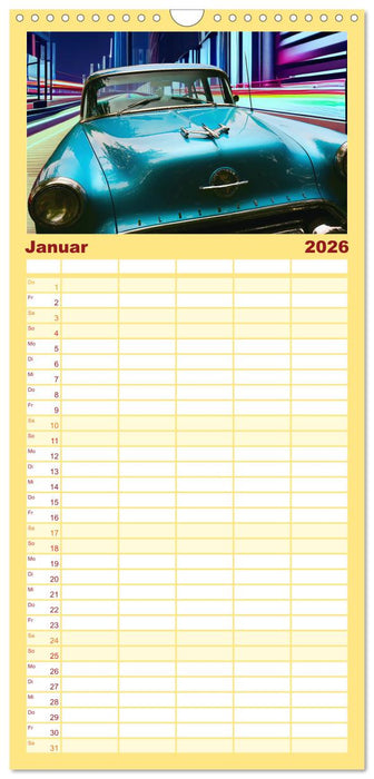 US Classic Cars im Jet-Age (CALVENDO Familienplaner 2026)