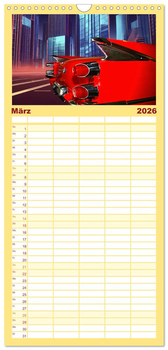 US Classic Cars im Jet-Age (CALVENDO Familienplaner 2026)