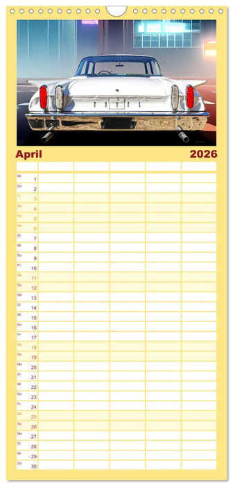 US Classic Cars im Jet-Age (CALVENDO Familienplaner 2026)