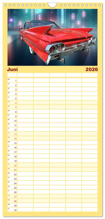 US Classic Cars im Jet-Age (CALVENDO Familienplaner 2026)