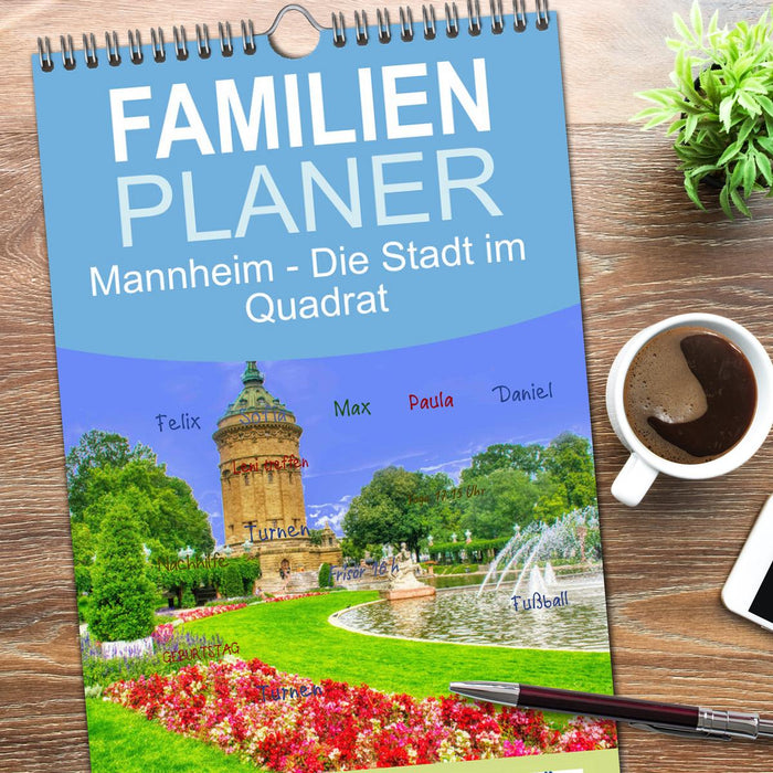 Mannheim - Die Stadt im Quadrat (CALVENDO Familienplaner 2026)