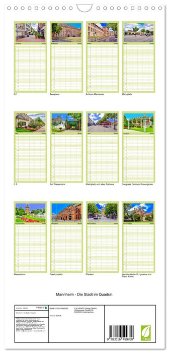Mannheim - Die Stadt im Quadrat (CALVENDO Familienplaner 2026)