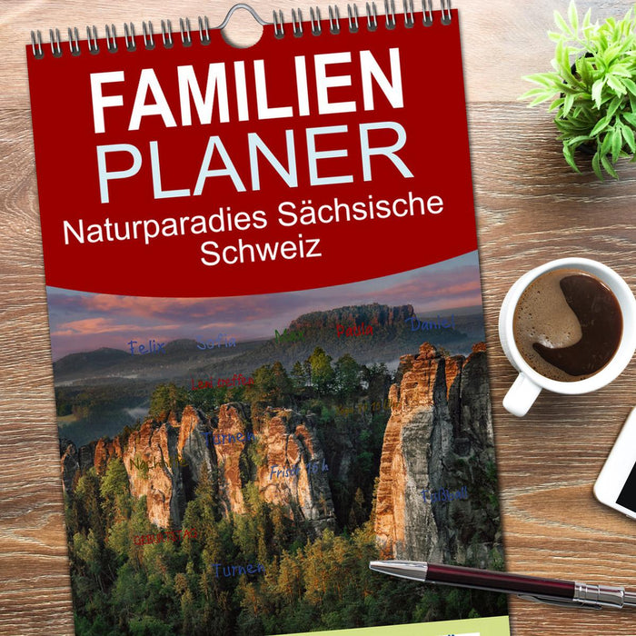 Naturparadies Sächsische Schweiz (CALVENDO Familienplaner 2026)