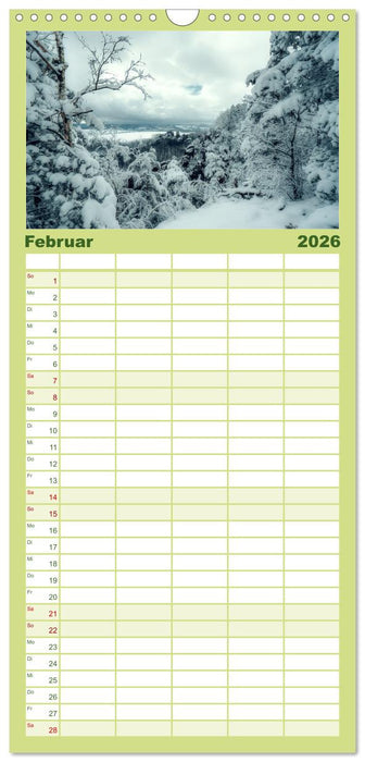 Naturparadies Sächsische Schweiz (CALVENDO Familienplaner 2026)