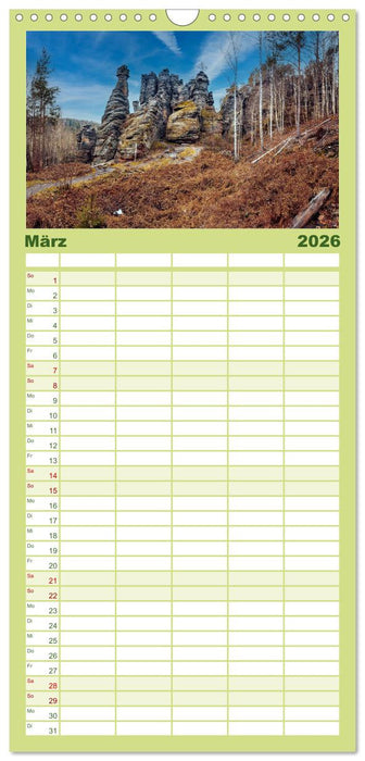 Naturparadies Sächsische Schweiz (CALVENDO Familienplaner 2026)